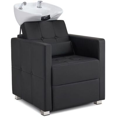 BarberPub Fauteuil de coiffure avec lavabo fauteuil de lavage inclinable Fauteuil de lavage W8010BK Blanc - Publicité BarberPub Fauteuil de coiffure avec lavabo fauteuil de lavage inclinable Fauteuil de lavage W8010BK Blanc - Publicité