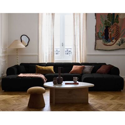 BEST MOBILIER Ray - canapé panoramique en U 7 places en tissu texturé - Noir Noir - Publicité BEST MOBILIER Ray - canapé panoramique en U 7 places en tissu texturé - Noir Noir - Publicité
