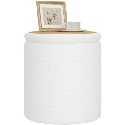 WOLTU Tabouret de Rangement Rond pouf coffre avec espace de rangement Ø405 x H43 cm en Tissu Polaire en Blanc Blanc - Publicité WOLTU Tabouret de Rangement Rond pouf coffre avec espace de rangement Ø405 x H43 cm en Tissu Polaire en Blanc Blanc - Publicité