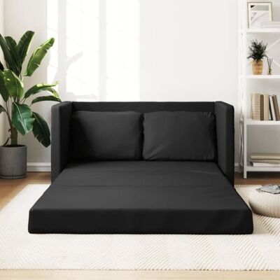 vidaXL Canapé-lit 2 en 1 noir 112x174x55 cm similicuir 353973 Noir - Publicité vidaXL Canapé-lit 2 en 1 noir 112x174x55 cm similicuir 353973 Noir - Publicité