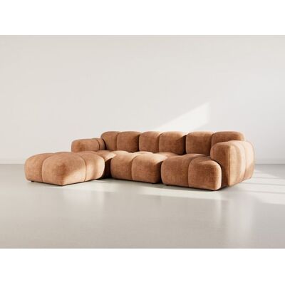 BEST MOBILIER Grace - canapé modulable dangle réversible 4 places en velours texturé - Rouille Orange - Publicité BEST MOBILIER Grace - canapé modulable dangle réversible 4 places en velours texturé - Rouille Orange - Publicité