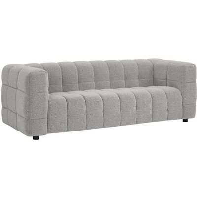 VENTE-UNIQUE Canapé 3 places en tissu bouclette gris clair LERICI Gris - Publicité VENTE-UNIQUE Canapé 3 places en tissu bouclette gris clair LERICI Gris - Publicité