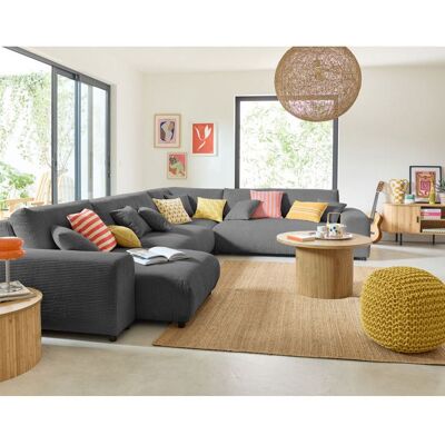 BEST MOBILIER Garance - canapé modulable dangle droit - 8 places - en velours côtelé - Gris foncé Gris - Publicité BEST MOBILIER Garance - canapé modulable dangle droit - 8 places - en velours côtelé - Gris foncé Gris - Publicité