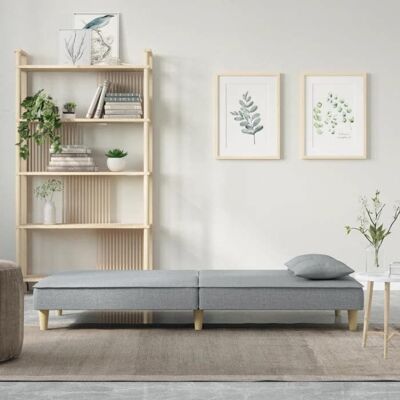 VIDAXL Lit banquette 2 places - convertible - Canapé-lit à gris clair tissu CAL8583015 Gris - Publicité VIDAXL Lit banquette 2 places - convertible - Canapé-lit à gris clair tissu CAL8583015 Gris - Publicité