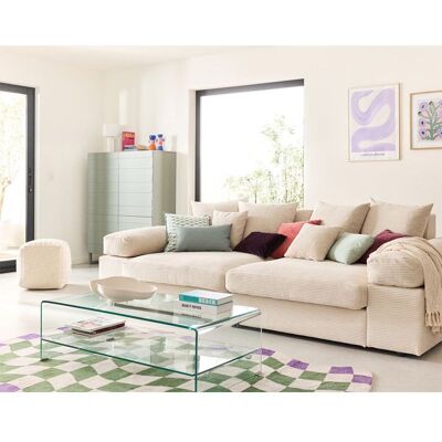BEST MOBILIER Aspen - canapé 4 places - assise profonde - velours côtelé - Beige Beige - Publicité BEST MOBILIER Aspen - canapé 4 places - assise profonde - velours côtelé - Beige Beige - Publicité