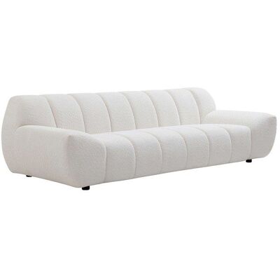 VENTE-UNIQUE Canapé 3 places en tissu bouclette blanc SORIELI Blanc - Publicité VENTE-UNIQUE Canapé 3 places en tissu bouclette blanc SORIELI Blanc - Publicité