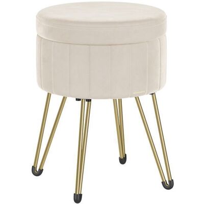 SONGMICS Tabouret Rangement Siège Rond Tabouret Coiffeuse Pouf en Velours Repose-pieds 39 x 444 cm (Diamètre x H) Blanc Crème Blanc - Publicité SONGMICS Tabouret Rangement Siège Rond Tabouret Coiffeuse Pouf en Velours Repose-pieds 39 x 444 cm (Diamètre x H) Blanc Crème Blanc - Publicité