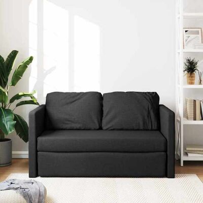 VIDAXL Lit banquette 2 places - convertible - Canapé-lit 2 en 1 noir 112x174x55 cm tissu CAL1617035 Noir - Publicité VIDAXL Lit banquette 2 places - convertible - Canapé-lit 2 en 1 noir 112x174x55 cm tissu CAL1617035 Noir - Publicité