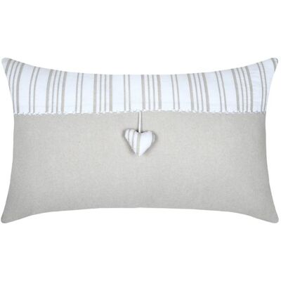 LOVELY CASA Coussin décoratif coeur Ecru 35x60 cm Beige - Publicité LOVELY CASA Coussin décoratif coeur Ecru 35x60 cm Beige - Publicité