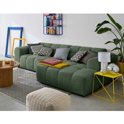 BEST MOBILIER Ray - canapé dangle droit - 4 places - en tissu texturé - Vert Vert - Publicité BEST MOBILIER Ray - canapé dangle droit - 4 places - en tissu texturé - Vert Vert - Publicité