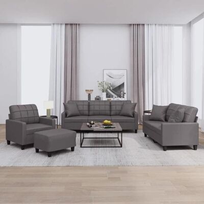 vidaXL Ensemble de Canapés avec Coussins 4 pcs Canapés avec Accoudoirs et Dossier Ensemble de Meubles avec Repose-pied 3201355 Gris - Publicité vidaXL Ensemble de Canapés avec Coussins 4 pcs Canapés avec Accoudoirs et Dossier Ensemble de Meubles avec Repose-pied 3201355 Gris - Publicité