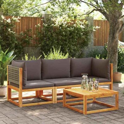 VIDAXL (Brun)Salon dextérieur - Canapé dangle de jardin - Sofa de jardin - avec coussins en bois dacacia et rotin - 65x65x65 cm @FR14949 - Publicité VIDAXL (Brun)Salon dextérieur - Canapé dangle de jardin - Sofa de jardin - avec coussins en bois dacacia et rotin - 65x65x65 cm @FR14949 - Publicité