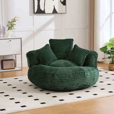 Pouf poire - LEMONBEST - Lazy Canapé - Velours côtelé - Vert émeraude - 108x108x52 cm Vert - Publicité Pouf poire - LEMONBEST - Lazy Canapé - Velours côtelé - Vert émeraude - 108x108x52 cm Vert - Publicité