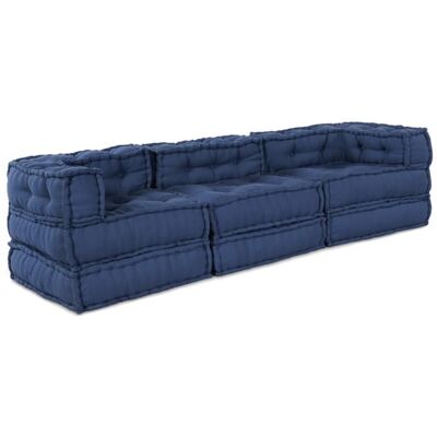 vidaXL - Pouffe Indigo Cotton - 70x70x54 cm - Pouffe set - Publicité vidaXL - Pouffe Indigo Cotton - 70x70x54 cm - Pouffe set - Publicité