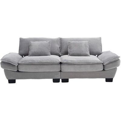 SEYAKANY Canapé 2 Places en Tissu VeloursCanapé clic clacCanapé moderne224 cmavec accoudoirs et oreillers pieds en plastiqueGris clair Gris - Publicité SEYAKANY Canapé 2 Places en Tissu VeloursCanapé clic clacCanapé moderne224 cmavec accoudoirs et oreillers pieds en plastiqueGris clair Gris - Publicité