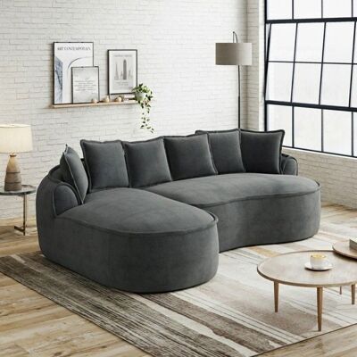 LANGTU Canapé dangle modulable sans cadre tissu Chenille Cloud assise extra profonde accoudoirs larges avec méridienne Gris Gris - Publicité LANGTU Canapé dangle modulable sans cadre tissu Chenille Cloud assise extra profonde accoudoirs larges avec méridienne Gris Gris - Publicité