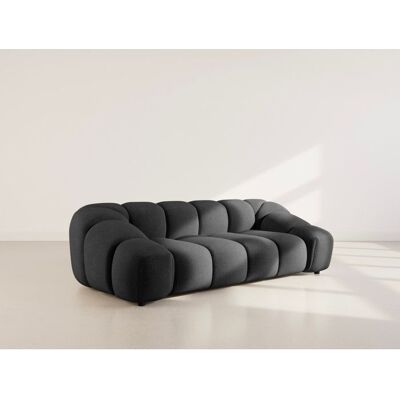 BEST MOBILIER Ava - canapé 3 places en velours texturé - Gris Gris - Publicité BEST MOBILIER Ava - canapé 3 places en velours texturé - Gris Gris - Publicité