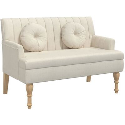 VIDAXL 739208& Banquette large salonBanc - avec coussins 113x645x755 cm lin Beige - Publicité VIDAXL 739208& Banquette large salonBanc - avec coussins 113x645x755 cm lin Beige - Publicité