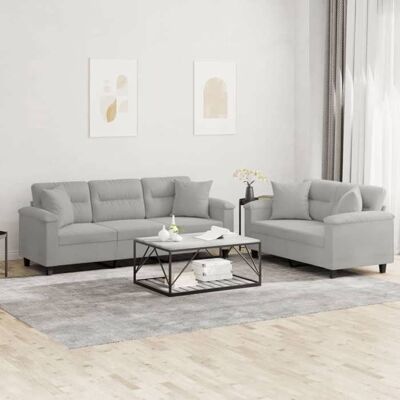 vidaXL Ensemble de Canapés avec Coussins 2 pcs Canapés avec Accoudoirs et Dossier Ensemble de Meubles Mobilier de Salon 3202351 Gris - Publicité vidaXL Ensemble de Canapés avec Coussins 2 pcs Canapés avec Accoudoirs et Dossier Ensemble de Meubles Mobilier de Salon 3202351 Gris - Publicité