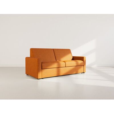 BEST MOBILIER Julia - canapé 3 places convertible express couchage quotidien 140 cm matelas 18 cm en tissu - Rouille Orange - Publicité BEST MOBILIER Julia - canapé 3 places convertible express couchage quotidien 140 cm matelas 18 cm en tissu - Rouille Orange - Publicité