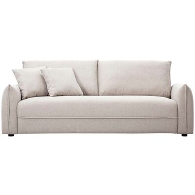 Miliboo - Canapé 3 places en tissu effet velours texturé beige PIO Beige - Publicité Miliboo - Canapé 3 places en tissu effet velours texturé beige PIO Beige - Publicité