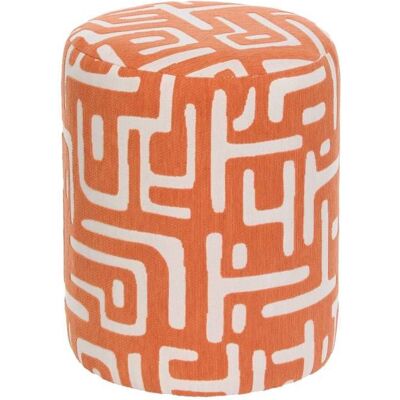 ATMOSPHERA CRÉATEUR D'INTÉRIEUR Pouf rond à motifs DELOR orange et beige D36cm - Atmosphera Créateur dintérieur Orange - Publicité ATMOSPHERA CRÉATEUR D'INTÉRIEUR Pouf rond à motifs DELOR orange et beige D36cm - Atmosphera Créateur dintérieur Orange - Publicité