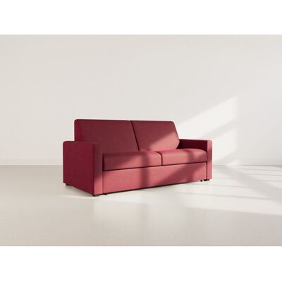 BEST MOBILIER Julia - canapé 3 places convertible express couchage quotidien 140 cm matelas 18 cm en tissu - Prune Violet - Publicité BEST MOBILIER Julia - canapé 3 places convertible express couchage quotidien 140 cm matelas 18 cm en tissu - Prune Violet - Publicité