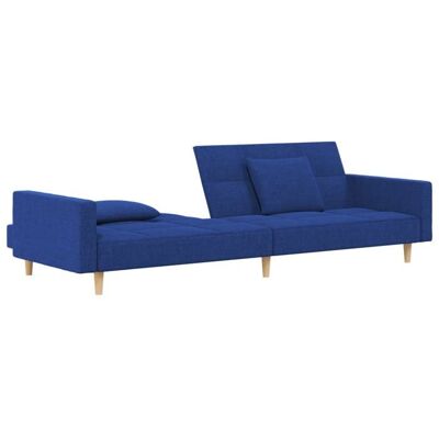 VIDAXL Promotion janvier Canapé-lit Convertible - CLARENCE - à 2 places - avec deux oreillers - bleu tissu 220x84.5x69 cm CC278 Bleu - Publicité VIDAXL Promotion janvier Canapé-lit Convertible - CLARENCE - à 2 places - avec deux oreillers - bleu tissu 220x84.5x69 cm CC278 Bleu - Publicité