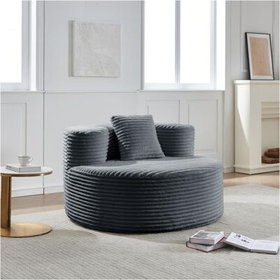 LEMLIT Fauteuil Poire Adulte 112 x 105 x 59 cm Pouf Poire Moderne avec Coussin - Tissu Flanelle Moelleux - pour Salon Chambre - Gris foncé Gris - Publicité LEMLIT Fauteuil Poire Adulte 112 x 105 x 59 cm Pouf Poire Moderne avec Coussin - Tissu Flanelle Moelleux - pour Salon Chambre - Gris foncé Gris - Publicité