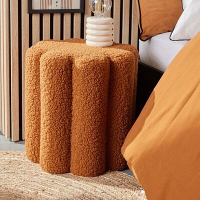 Pouf bouclette MOKA - FACTORY - Marron 38x40 cm Marron - Publicité Pouf bouclette MOKA - FACTORY - Marron 38x40 cm Marron - Publicité