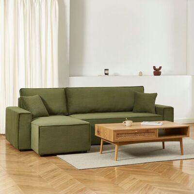 BAÏTA Canapé dangle convertible et réversible 4 places ZOLA velours vert Vert - Publicité BAÏTA Canapé dangle convertible et réversible 4 places ZOLA velours vert Vert - Publicité