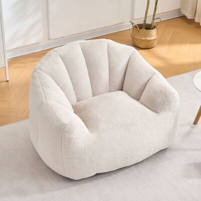 TRAVEL SCENERY Pouf Velours Côtelé-107×75 cm-Canapé relax-BEIGE Beige - Publicité TRAVEL SCENERY Pouf Velours Côtelé-107×75 cm-Canapé relax-BEIGE Beige - Publicité