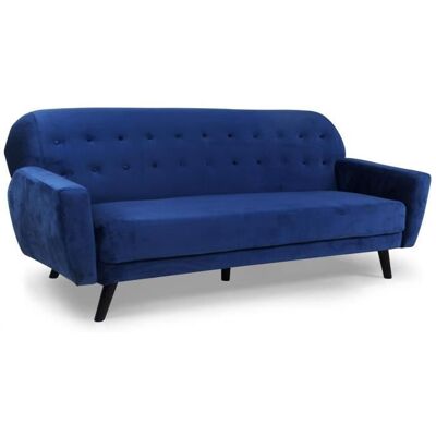 MENZZO Canapé convertible clic-clac scandinave Helios velours Bleu Bleu - Publicité MENZZO Canapé convertible clic-clac scandinave Helios velours Bleu Bleu - Publicité