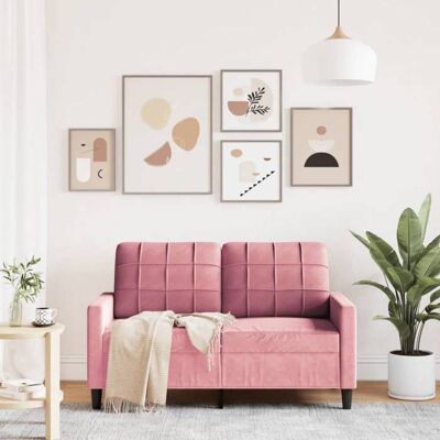 Canapé rembourré 2 places - VIDAXL - Velours - Rose - 120 cm - 137x77x80 cm - Cadre robuste - Confort moelleux Rose - Publicité Canapé rembourré 2 places - VIDAXL - Velours - Rose - 120 cm - 137x77x80 cm - Cadre robuste - Confort moelleux Rose - Publicité