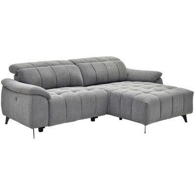 VENTE-UNIQUE Canapé dangle droit relax électrique en tissu texturé gris CELTIMO Gris - Publicité VENTE-UNIQUE Canapé dangle droit relax électrique en tissu texturé gris CELTIMO Gris - Publicité