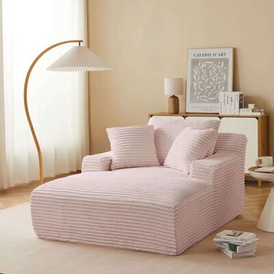 BAÏTA Canapé droit profond fixe et compressé KENEDY 1 place velours côtelé rose Rose - Publicité BAÏTA Canapé droit profond fixe et compressé KENEDY 1 place velours côtelé rose Rose - Publicité