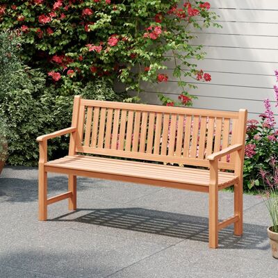 Banc de Jardin en Bois 3 Places COSTWAY Dossier Incliné à Lattes Accoudoirs Charge 450 KG 150 x 54 x 89 cm Banquette Exterieur Marron - Publicité Banc de Jardin en Bois 3 Places COSTWAY Dossier Incliné à Lattes Accoudoirs Charge 450 KG 150 x 54 x 89 cm Banquette Exterieur Marron - Publicité