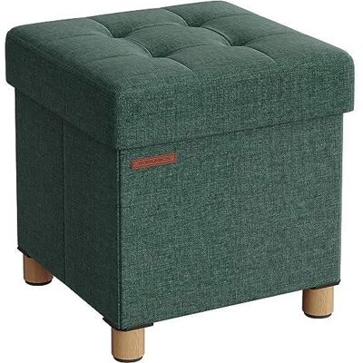Pouf de rangement pliable avec repose-pieds - SONGMICS - Vert rétro - 38 x 38 x 40 cm - 300 kg Vert - Publicité Pouf de rangement pliable avec repose-pieds - SONGMICS - Vert rétro - 38 x 38 x 40 cm - 300 kg Vert - Publicité