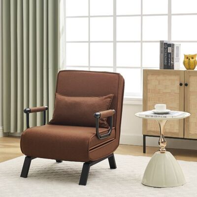Fauteuil WOLTU - Canapé Lit Convertible 3 en 1 - Dossier Réglable en 5 Positions - Marron - Publicité Fauteuil WOLTU - Canapé Lit Convertible 3 en 1 - Dossier Réglable en 5 Positions - Marron - Publicité