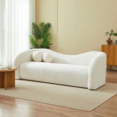 BAÏTA Canapé droit fixe BACALA 3 places tissu chenille beige Beige - Publicité BAÏTA Canapé droit fixe BACALA 3 places tissu chenille beige Beige - Publicité