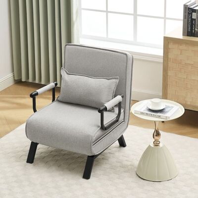 Fauteuil WOLTU - Canapé Lit Convertible 3 en 1 - Dossier Réglable en 5 Positions - Gris Clair - Publicité Fauteuil WOLTU - Canapé Lit Convertible 3 en 1 - Dossier Réglable en 5 Positions - Gris Clair - Publicité