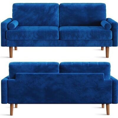 VESGANTTI Canapé 3 Places en Velours BleuCanapé Scandinave doux et confortable avec 2 coussins pour salonFauteuil Moderne 173×78×85 cm Bleu - Publicité VESGANTTI Canapé 3 Places en Velours BleuCanapé Scandinave doux et confortable avec 2 coussins pour salonFauteuil Moderne 173×78×85 cm Bleu - Publicité