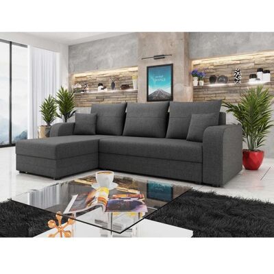 BEST MOBILIER Harvey - Canapé dangle réversible 4 places convertible avec coffre en tissu - Gris foncé Gris - Publicité BEST MOBILIER Harvey - Canapé dangle réversible 4 places convertible avec coffre en tissu - Gris foncé Gris - Publicité