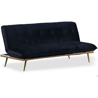 MENZZO Canapé convertible clic-clac Fabrice Velours Noir -L182 x P87 x H80 cmFormat lit : L182 x P104 x H40 cm Noir - Publicité MENZZO Canapé convertible clic-clac Fabrice Velours Noir -L182 x P87 x H80 cmFormat lit : L182 x P104 x H40 cm Noir - Publicité