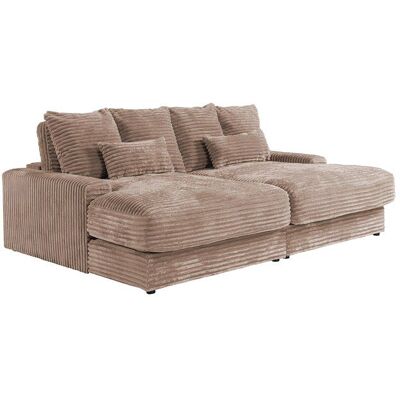 VENTE-UNIQUE Canapé 3 places confort assise profonde en velours côtelé grosses côtes taupe CALAZO Comfortabele driezitsbank met diepe zitting Beige - Publicité VENTE-UNIQUE Canapé 3 places confort assise profonde en velours côtelé grosses côtes taupe CALAZO Comfortabele driezitsbank met diepe zitting Beige - Publicité