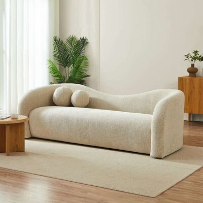 BAÏTA Canapé droit fixe BACALA 3 places tissu chenille taupe - Publicité BAÏTA Canapé droit fixe BACALA 3 places tissu chenille taupe - Publicité