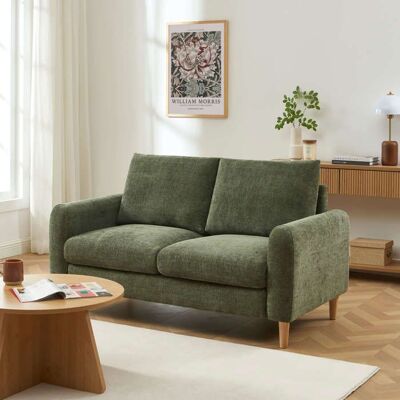 BAÏTA Canapé droit fixe CALIBA 2 places tissu chenille vert Vert - Publicité BAÏTA Canapé droit fixe CALIBA 2 places tissu chenille vert Vert - Publicité