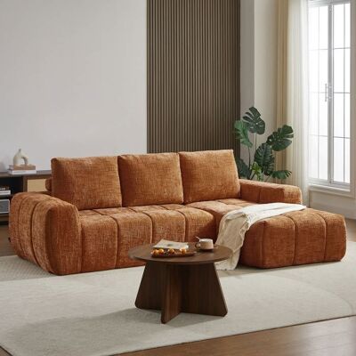 BAÏTA Canapé dangle droit compressé AUREA 4 places tissu terracotta Marron - Publicité BAÏTA Canapé dangle droit compressé AUREA 4 places tissu terracotta Marron - Publicité