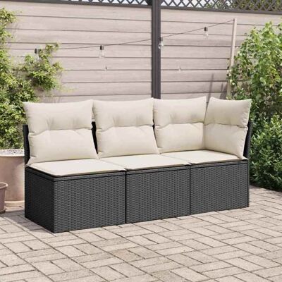VIDAXL (Noir)Salon dextérieur - Chaise de jardin - Sofa de jardin - sans accoudoirs avec coussins noir poly rotin - 55x62x69 cm @FR99533 Noir - Publicité VIDAXL (Noir)Salon dextérieur - Chaise de jardin - Sofa de jardin - sans accoudoirs avec coussins noir poly rotin - 55x62x69 cm @FR99533 Noir - Publicité