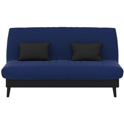 RELAXIMA Banquette convertible Elios clic clac couchage 130 x 190 avec rangement intégré + 2 coussins OFFERTS Pearl Bleu Bleu - Publicité RELAXIMA Banquette convertible Elios clic clac couchage 130 x 190 avec rangement intégré + 2 coussins OFFERTS Pearl Bleu Bleu - Publicité